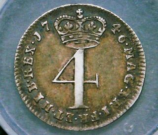 1746 Great Britain Uk 4 Four Pence 4p Fourpence Coin