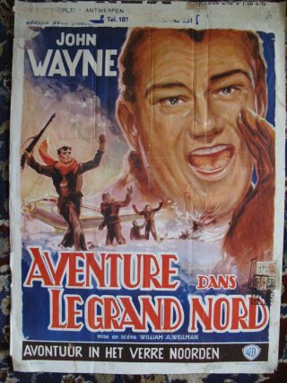 1953 " Island In The Sky " Belgian Movie Poster John Wayne Noreserv