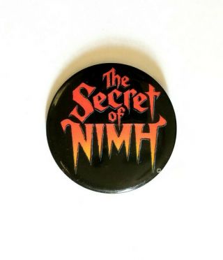 Vintage 1982 The Secret Of Nimh Movie Promo Pin - Don Bluth Animated Film Button