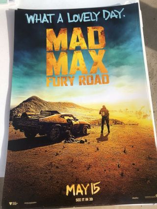 Mad Max Fury Road - Real 13 X 19 Promo Movie Poster And 2015 Horror