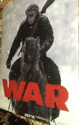 War Of The Planet Of Apes Movie Poster 2 Sided 27x40.  An Collectible