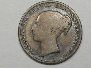 1845 Great Britain Shilling.  Queen Victoria.  6