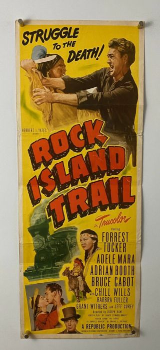 Rock Island Trail Movie Poster (fair) Insert 1950 Yankee Dared Western 641