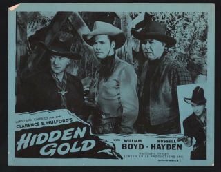 Fighting Cowboy Lobby Card (vg, ) 1950s Rr William Boyd Movie Poster Art 1086