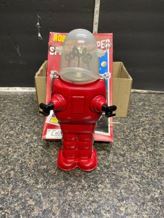 Red Robot Space Trooper 10 " Tin Tom Toys Limited To 1999 Of Each Color Tr2007.