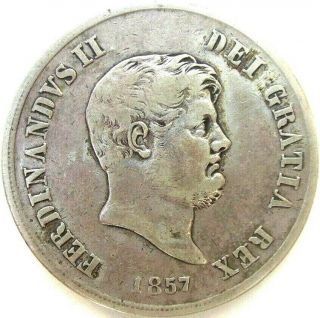 Italy - Kingdom Of The Two Sicilies,  120 Grana 1857,  Ferdinando Ii,  Silver 0.  833