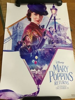 Mary Poppins Returns Movie Cast Member Exclusive Poster Opening Day 19 " X 13 "
