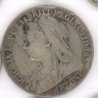 1895 Queen Victoria Large Crown / Five Shilling Coin Dragon Horse