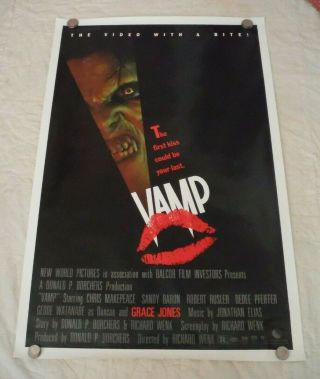 1986 " The Vamp " Rolled Horror Video Movie Poster 41 X 27 Grace Jones