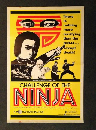 1980 Challenge Of The Ninja 3 Sheet Folded Movie Poster 41 " X 27 " Karate Kung Fu