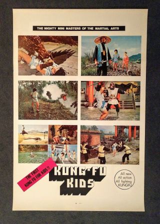 1986 Kung Fu Kids 3 Sheet Folded Movie Poster 41 " X 27 "