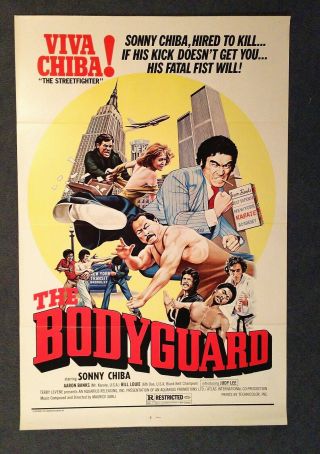 1976 THE BODYGUARD KUNG FU KARATE FOLDED MOVIE POSTER 41 