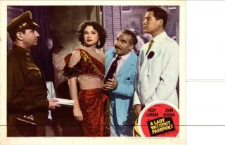 Lady Without Passport 1950 Release Lobby Card Hedy Lamarr Hodiak,
