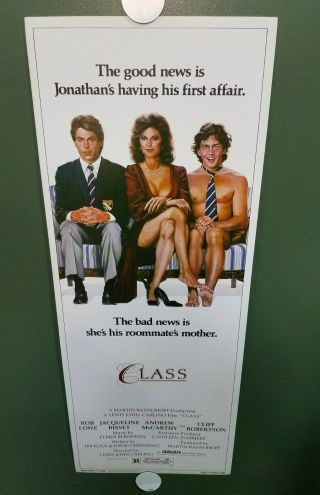 1983 Class Insert Poster 14 " X36 " Rob Lowe,  Jacqueline Bisset Comedy