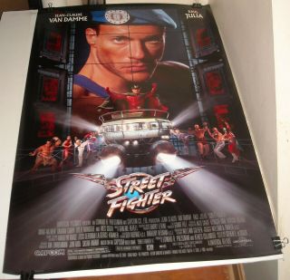 Rolled 1994 Street Fighter Movie Poster Raul Julia Jean Claude Van Damme Action