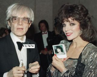Andy Warhol With Joan Collins At A Party For The Cast Of Tv Series “love Boat "