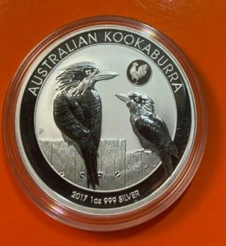 2017 Australia 1 oz Silver Kookaburra Rooster Privy BU.  999 Capsule 3