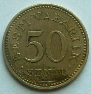 1936 Estonia - 50 Senti - Very - Km 18 - Beauty