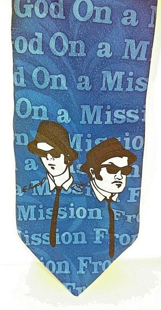 Vintage 1996 Blues Brothers/mission From God " Jake And Elwood " 100 Silk Tie