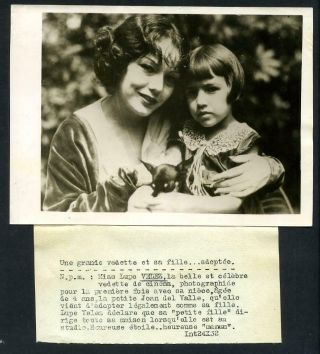 Vintage Lupe Velez & Niece Joan Del Valee 1930 