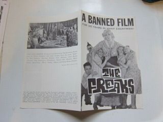 Todd Browning Freaks Handbill 1964