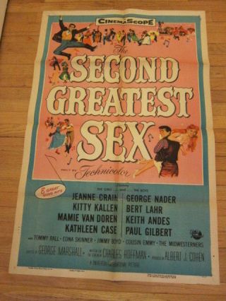 Second Greatest Sex 1955 Musical Poster Mamie Van Doren Jeanne Crain