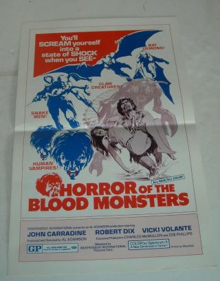 1970 Horror Of The Blood Monsters Movie Promo Pressbook John Carradine Vampires