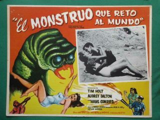The Monster That Challenged The World Horror Art Mexican Lobby Card