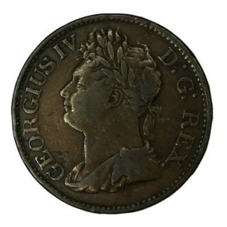 1822 Ireland Hibernia Copper Half Penny Vf - Xf