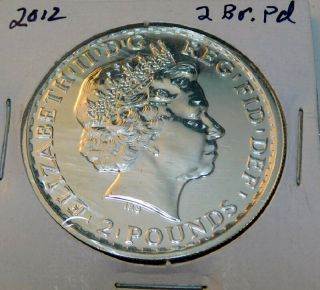 2012 U.  K.  Britannia One Ounce Fine Silver Coin,  British 2 Pounds,