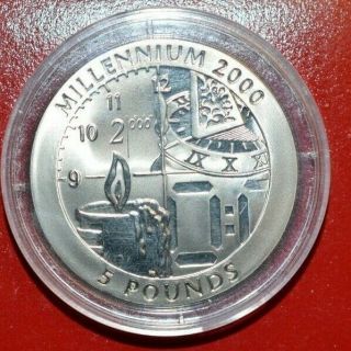 World’s 1st Titanium Coin 1999 PF UNC Gibraltar 5 Pound 2000 Millennium A FIRST 3