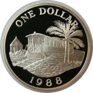 Elf Bermuda 1 Dollar 1988 Silver Proof Train