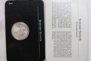 1986 Bermuda.  925 Silver 1 Dollar Wwf Coin - Green Turtle With B28 Bx11 - 4