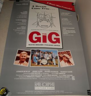 Rolled 1986 The Gig Video 1 Sheet Movie Poster Cleavon Little Wayne Rogers