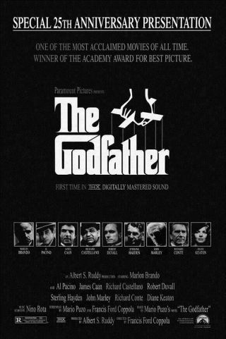 The Godfather Movie Poster Marlon Brando,  Al Pacino