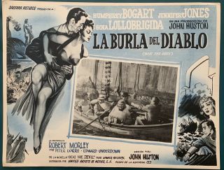 Beat The Devil Humphrey Bogart Jennifer Jones Mexican Lobby Card 1953
