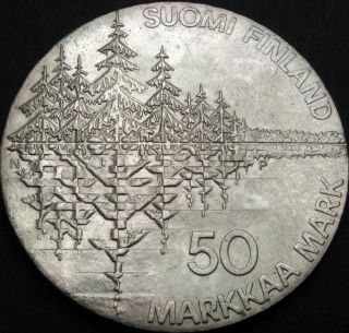 Finland 50 Markkaa 1985 - Silver - National Epic The Kalevala - Aunc - 1441 ¤