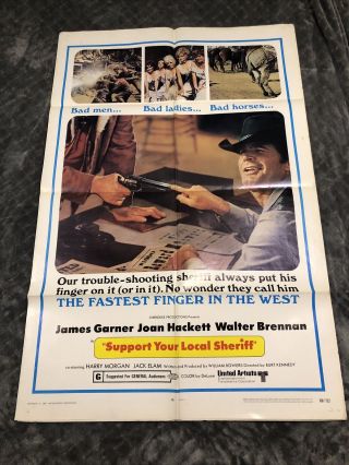 Support Your Local Sheriff 1969 Movie Poster 27 X 41 James Garner