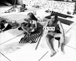 Jean - Paul Belmondo In A Swimsuit Relaxes On Vacation Photo