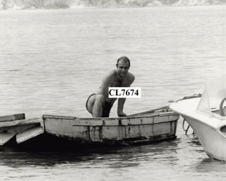 Sean Connery Getting On A Ship Out Of Water During Filming You Only Live Twice 