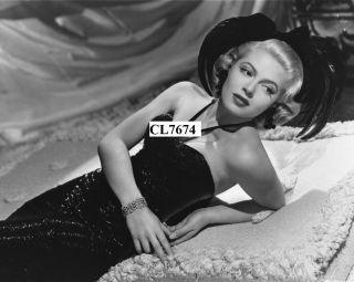 Lana Turner Dressed In A Beaded Halter Gown Portrait Photo
