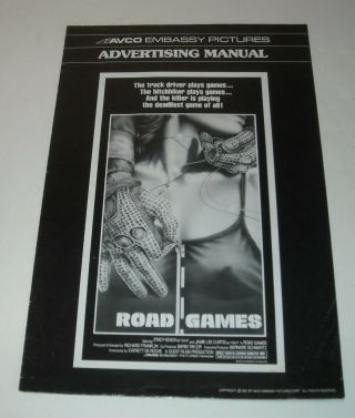1981 Road Games Promo Movie Pressbook Press Book Jamie Lee Curtis Stacy Keach