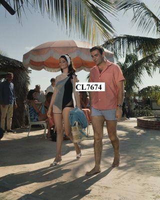 Sean Connery And Claudine Auger During Filming Of James Bond Movie 