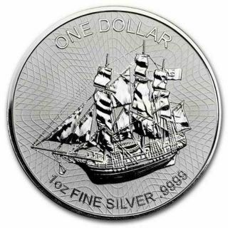 Cook Islands - 2019 - 1 Oz Silver Bounty Ship Coin In Capsule