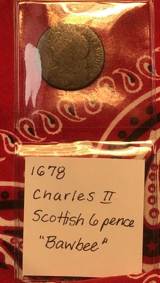 Scotland 1678 Charles Ii 6 Pence - Bawbee