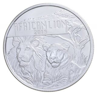 Better Date - 2015 Burundi 5000 Francs - 1 Oz.  Silver African Lion 062