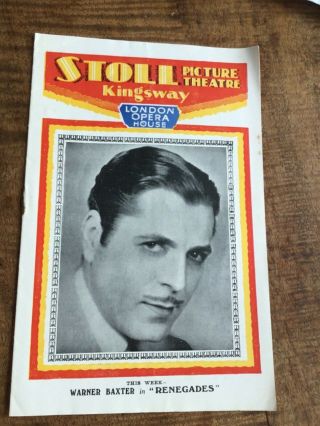 Warner Baxter Cover Pola Negri Wheeler& Woolsey Edmund Loweinside 1930s Program