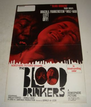 Hemisphere Pictures The Blood Drinkers Movie Advertising Press Book Horror