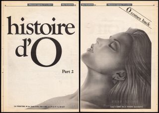 The Story Of " O " Part 2_original 1982 Trade Print Ad Promo/ Poster_sandra Wey