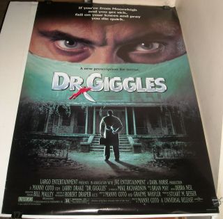 Rolled 1992 Dr.  Giggles Double Sided Movie Poster Larry Drake Horror Slasher